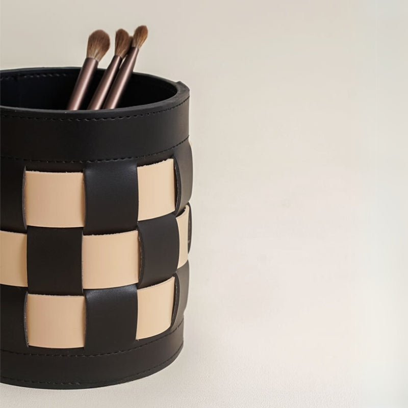 Tessel - Woven Leather Makeup Holder