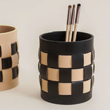 Tessel - Woven Leather Makeup Holder