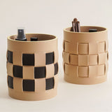Tessel - Woven Leather Makeup Holder