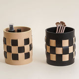 Tessel - Woven Leather Makeup Holder