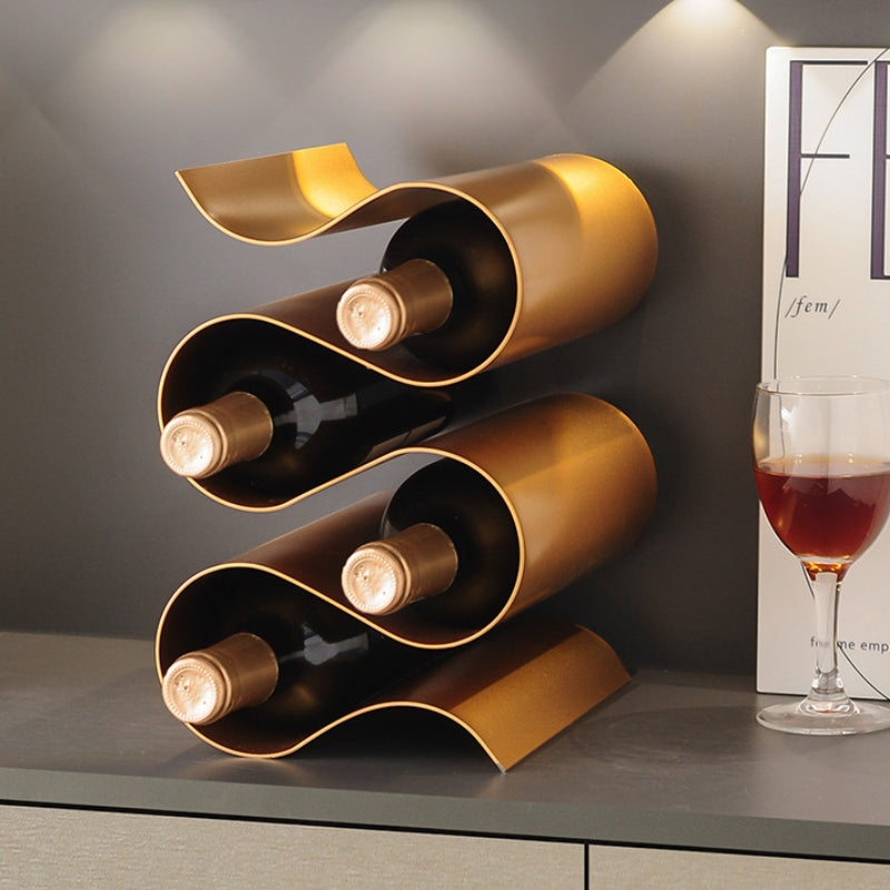 LuxeSpiral – Metallic Wine Rack
