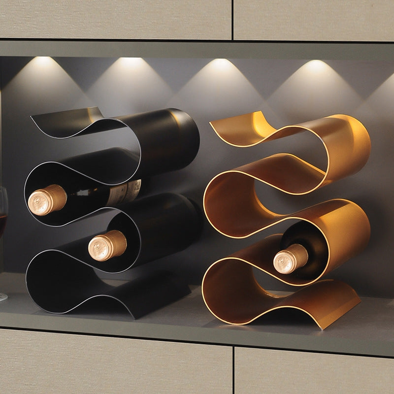 LuxeSpiral – Metallic Wine Rack