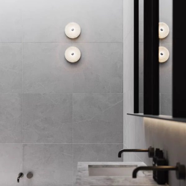 Eclipse – Travertine Wall Sconce lifestyle photo