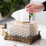 Heirloom - Acrylic Tissue Box with Ornamental Base