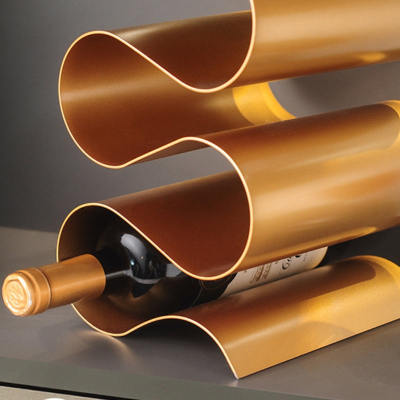 LuxeSpiral – Metallic Wine Rack