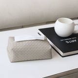 Woven Leather Tissue Box Holder