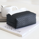 Woven Leather Tissue Box Holder