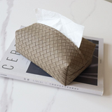 Woven Leather Tissue Box Holder
