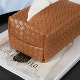 Woven Leather Tissue Box Holder