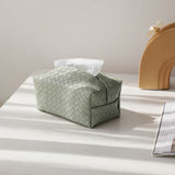 Woven Leather Tissue Box Holder