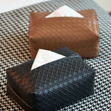 Woven Leather Tissue Box Holder