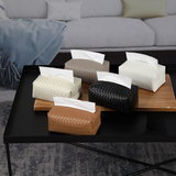 Woven Leather Tissue Box Holder